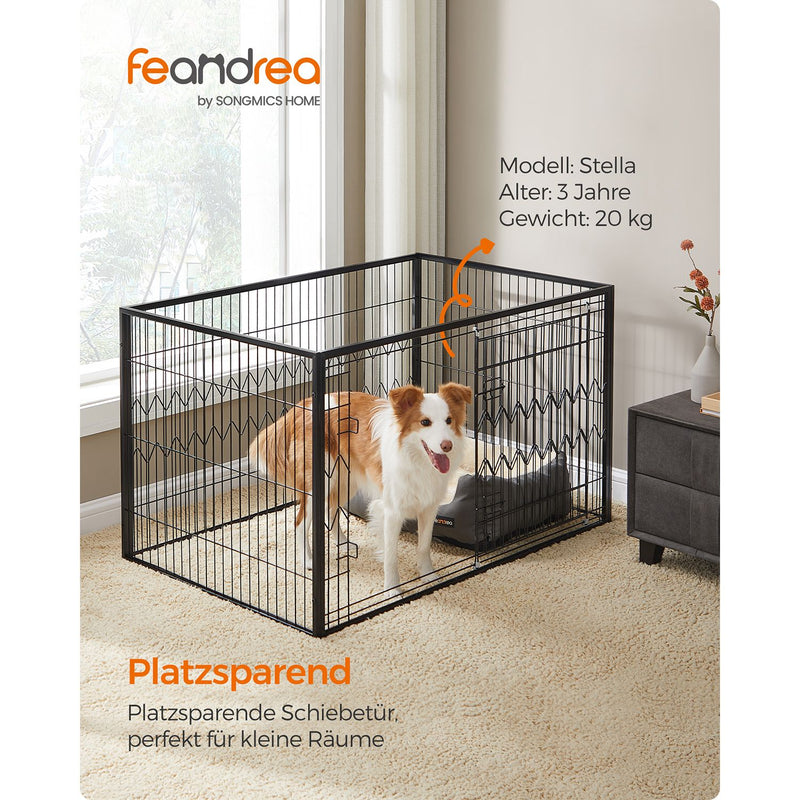 Cage pentru câini - Puppyren dreptunghiular - cu ușă glisantă - negru