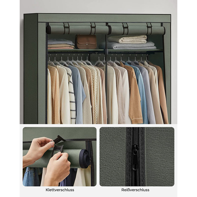 Armoire - armoire pliable - armoire en tissu - étagères réglables - vert