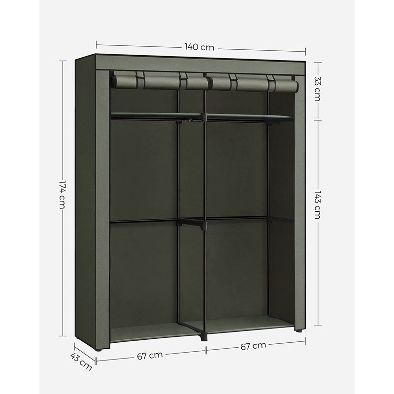 Armoire - armoire pliable - armoire en tissu - étagères réglables - vert