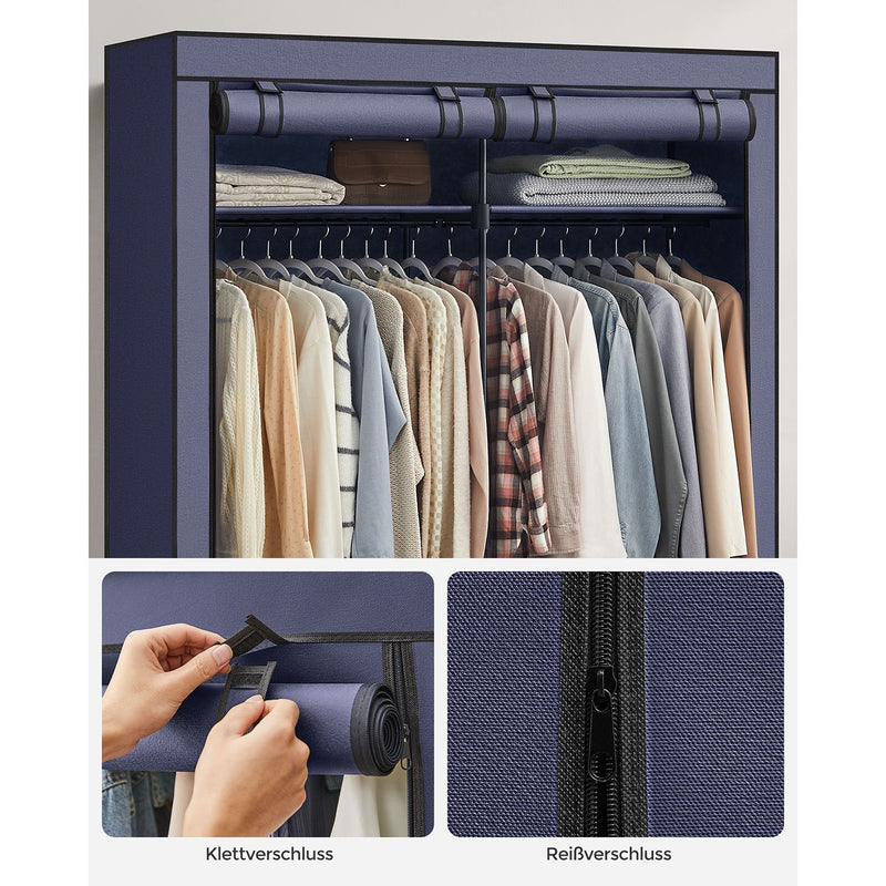 Armoire - armoire pliable - armoire en tissu - étagères réglables - bleu