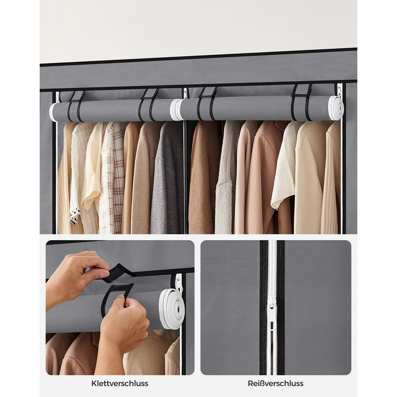 Armoire - armoire pliable - boîtier en tissu - 6 compartiments - gris