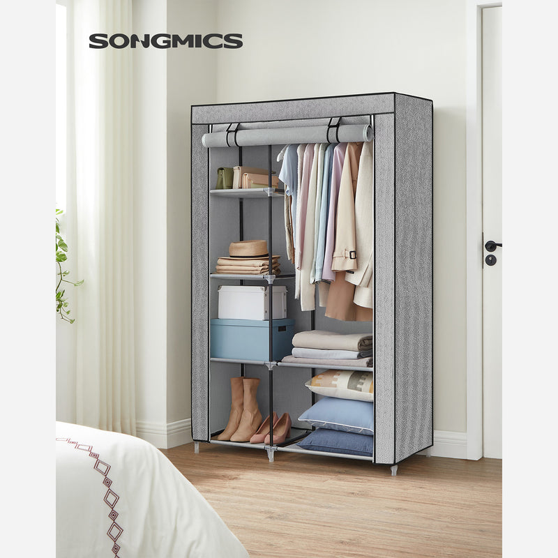 Armoire - armoire pliable - boîtier en tissu - 6 compartiments - gris