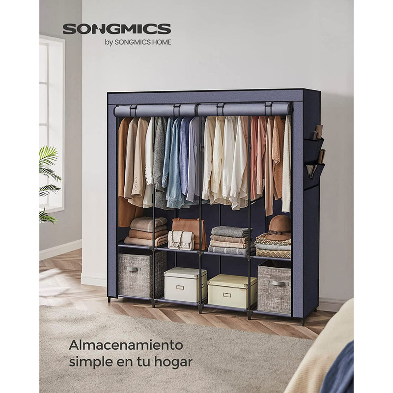 Armoire - armoire pliable - armoire en tissu - 8 compartiments - bleu