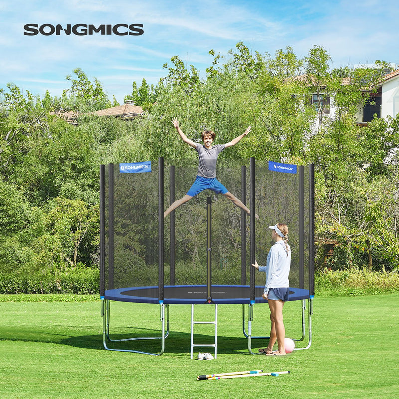 Trampoline Ø 366 cm - avec filet de sécurité - avec échelle - tiges doublées