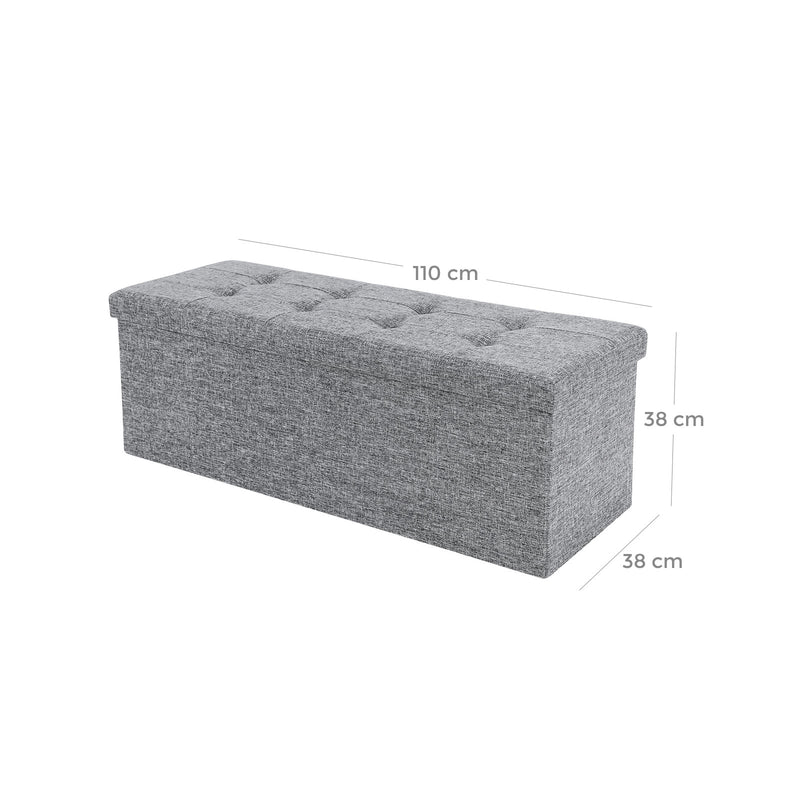 Istuinlaatikko - säilytyspenkki - 110 cm pitkä - vaaleanharmaa