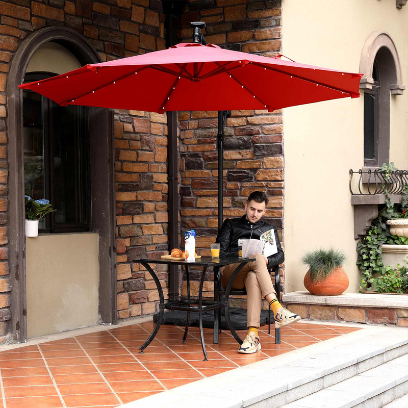 Parasol - avec la lumière du soleil LED - Sunshade - rouge