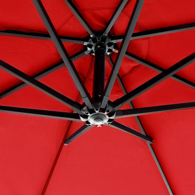 Parasol - med LED -solljusljus - Sunshade - Red