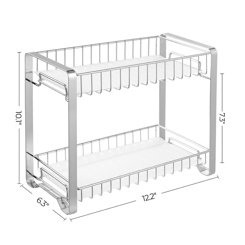 Herb Rack - køkkenhylde - med 2 niveauer - stålstativ - sølv