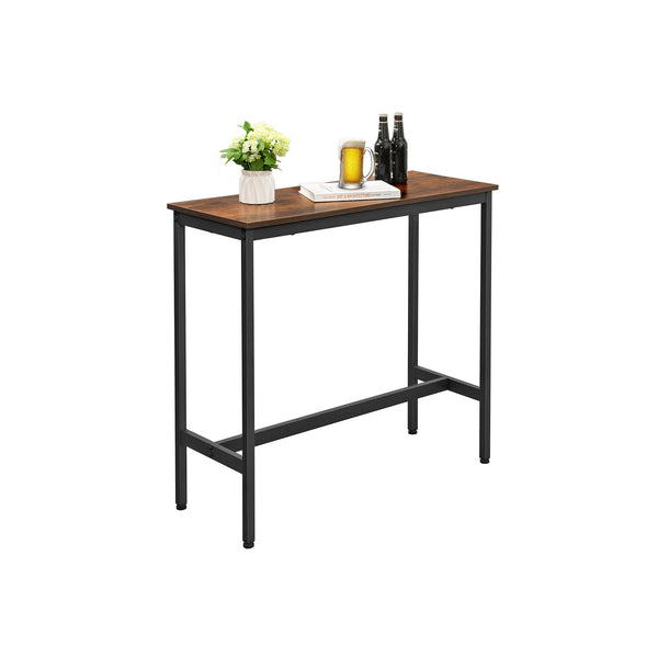 Eettafel - Smalle bartafel - In industriële stijl - Metalen frame - Bruin