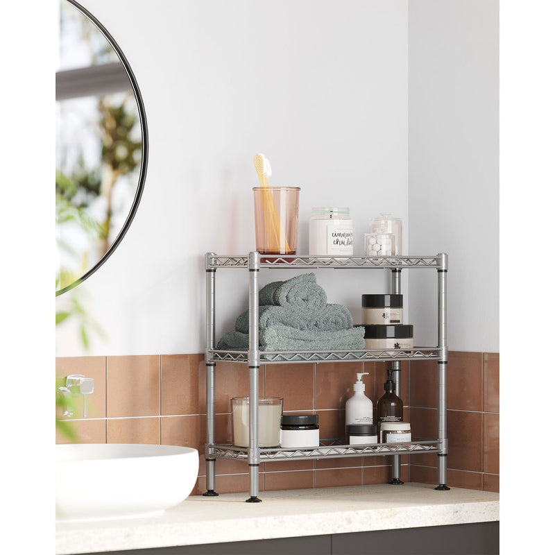 Rack Herb - Rack de rangement - avec 3 niveaux - Cadre métallique - Gray