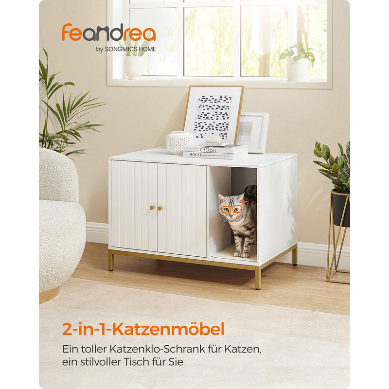 Kattenbak kast - Moderne kast - 2 in 1 - Wit