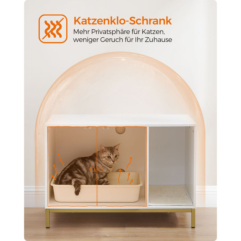 Kattenbak kast - Moderne kast - 2 in 1 - Wit