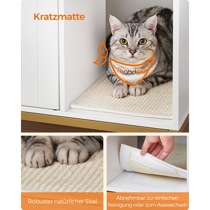 Kattenbak kast - Moderne kast - 2 in 1 - Wit