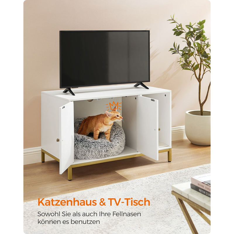 Kattenbak kast - Moderne kast - 2 in 1 - Wit