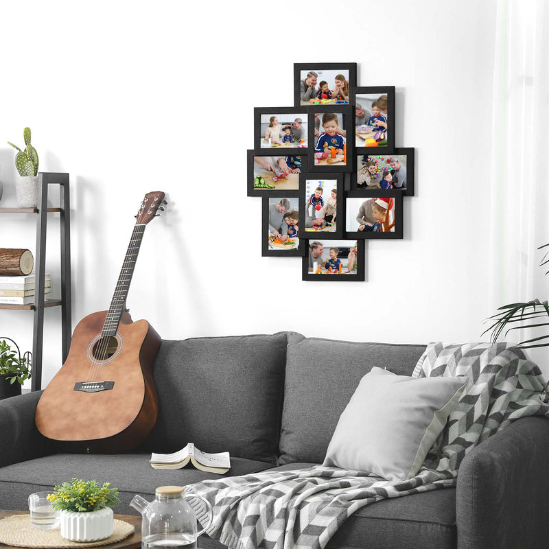 Frame photo - Collage - pour 10 photos - chacun 10 x 15 cm - noir