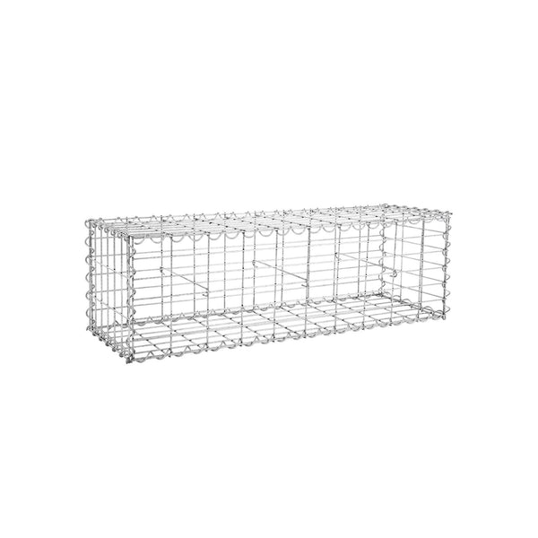 Schanskorf - Gabion - gard de grădină - coloană de perete - pentru pietre - 100 x 30 x 30 cm - argint