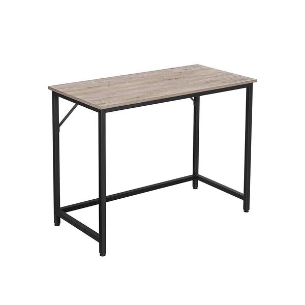 Bureau - Table d'ordinateur - Table de bureau étroit - Métal - noir gris -100 x 50 x 75 cm