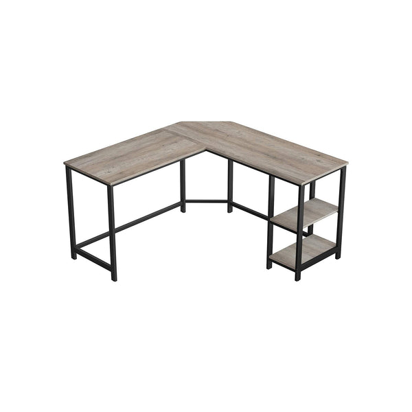 Bureau - Computer Bureau - L Hoekbureau - med 2 hyllor - Space -Saving Desk - i industriell design