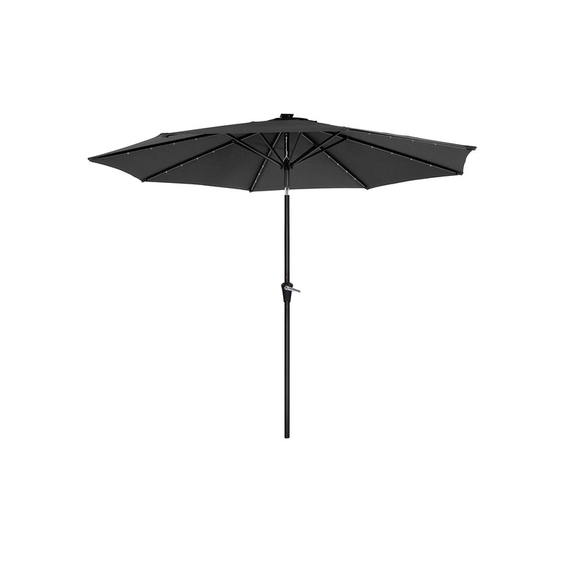 Parasol - Zonnescherm - Tuinparasol - Met led verlichting - Grijs