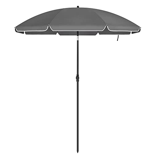 Strandparasol - Parasol - Strandscherm - Tuinparasol -  Zonnescherm - Grijs