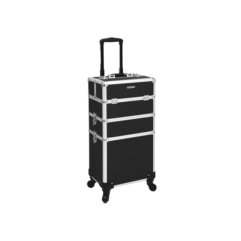 Cosmetics Trolley 3-en-1-Make-Up Suitcase-Black