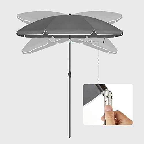 Parasol de plage - Parasol - Écran de plage - Garden Parasol - Sunshade - Gray