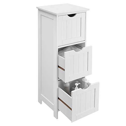 Armoire de rangement avec 3 tiroirs - armoire de salle de bain - blanc