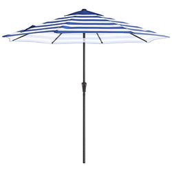 Parasol - Garden Parasol - Ø 290 cm - sammenfoldelig, med krumtap - Blauw Wit