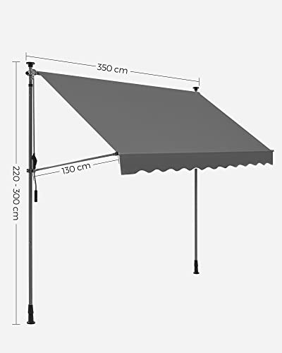 Klemluifel - Balkonluifel - Met zwengel - 350 x 130 cm