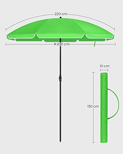 Garden Paraplu - Ø 200 cm - Strandparasol - Tiltable - Grøn