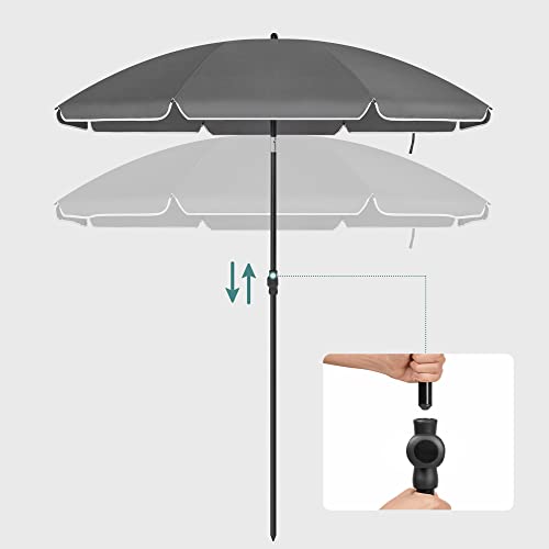 Beach Parasol - Parasol - Beach Screen - Garden Parasol - Sunshade - Gray