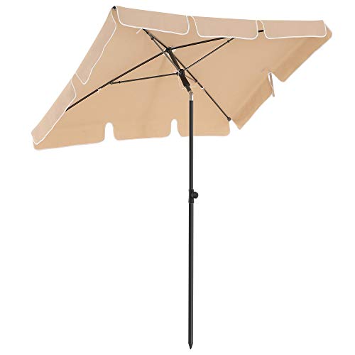 Parasol - Garden Parasol - Rektangulær - Tiltable - 200 x 125 cm taupe