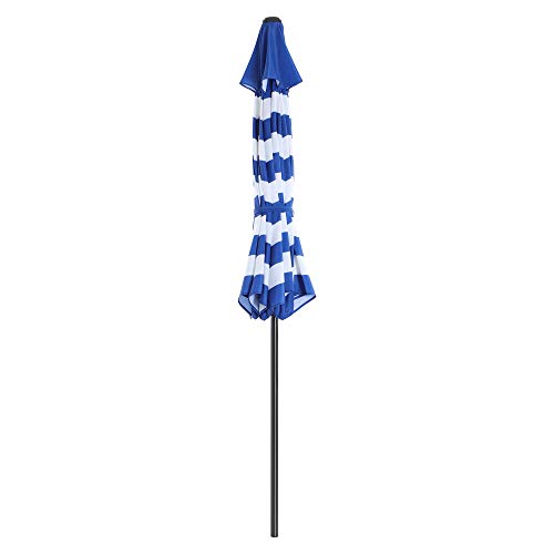 Parasol - Tuin parasol - Ø 290cm - Opvouwbaar, Met zwengel - Blauw wit