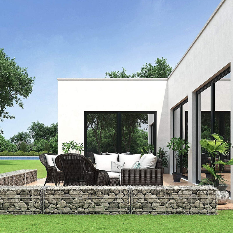 Schanskorf - Gabion - gard de grădină - coloană de perete - pentru pietre - 100 x 30 x 30 cm - argint