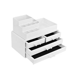 Make -up Organizator - cu 4 sertare - alb