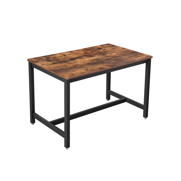 Keukentafel - Voor 4 personen - 120 x 75 x 75 cm - Metalen frame en houtenblad - Industrieel Ontwerp - Bruin
