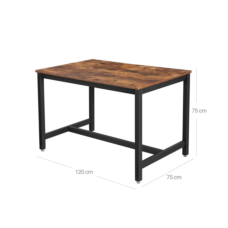 Eettafel - Voor 4 personen - Keukentafel - Eettafel - 120 x 75 x 75 cm Salontafel - industrieel ontwerp - Bruin