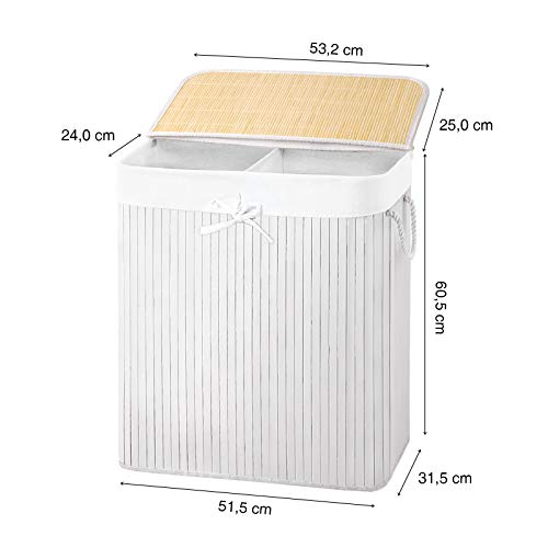 Panier à linge - Basket - Basket - Tri était - blanc - 100L