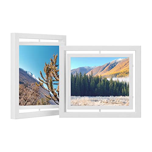 Ensemble de 2 cadres photo rotatifs - Pour des photos de 20,3 x 25,4 cm - blanc