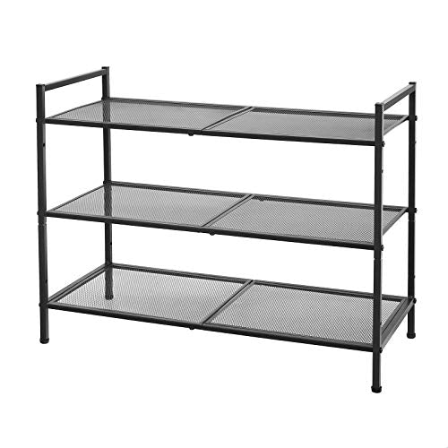 Shoe Rack - med 3 hyllor - Metal - Svart