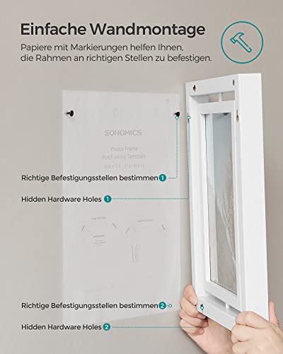 Sæt med 2 roterende fotorammer - til fotos på 20,3 x 25,4 cm - Hvid