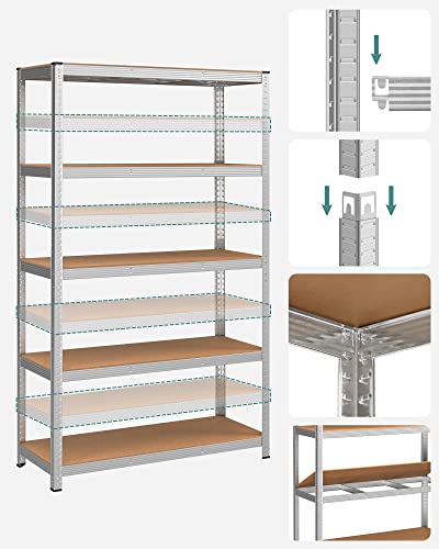 Säilytysteline 5 hyllyllä - säädettävät hyllyt - 180 x 90 x 40 cm - 875 kg: n kuormituskapasiteetti