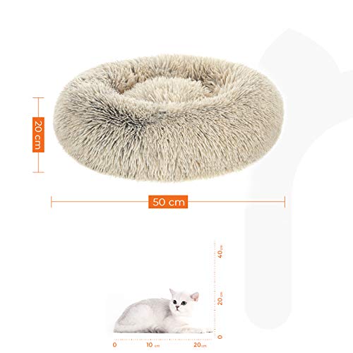 Hondenbed - Hondenmand- Kattenbed - Zacht pluche - 50 cm - Kaki