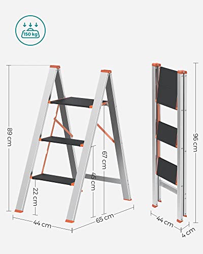 Ladder - 3 treden - Zilver