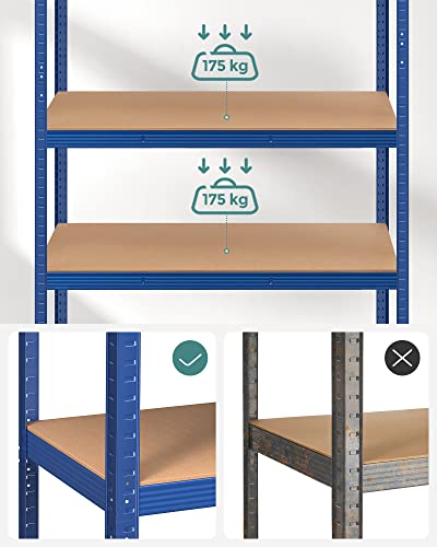 Racks - Racks de rangement - Racks de sous-sol - 200 x 120 x 60 cm - imposable jusqu'à 875 kg - bleu