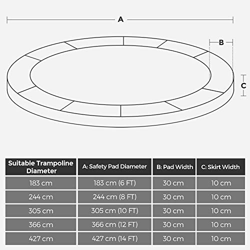 Couvercle de bord de trampoline - Ø 244 cm - rose