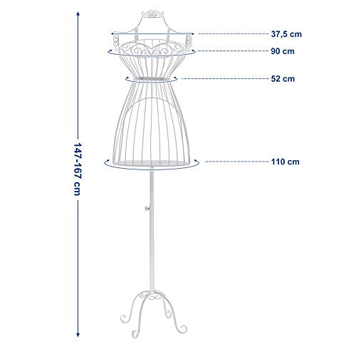 Kleermakerspop - Metalen paspop - Vrouw - Wit