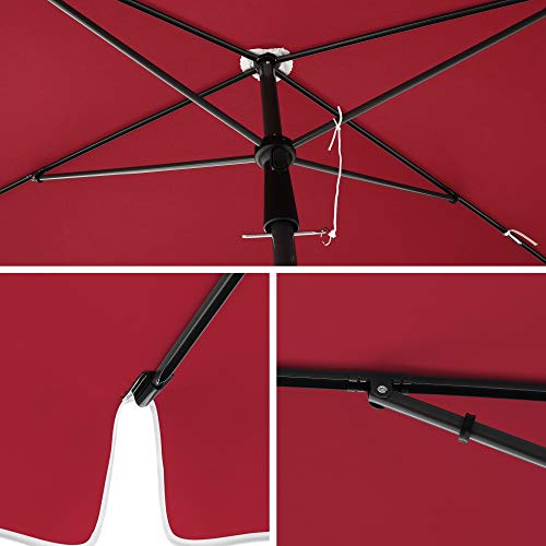 Parasol - Balkonparasol - Tuinparasol - Rechthoekig - 200 x 125 cm - Rood