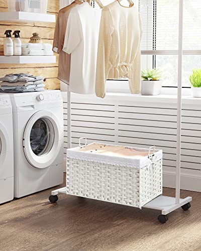 Tvättkorg - 75L - Fabric Collector - Avtagbar innerficka - 2 Tvättväskor - 3 vaxnät - med handtag - White