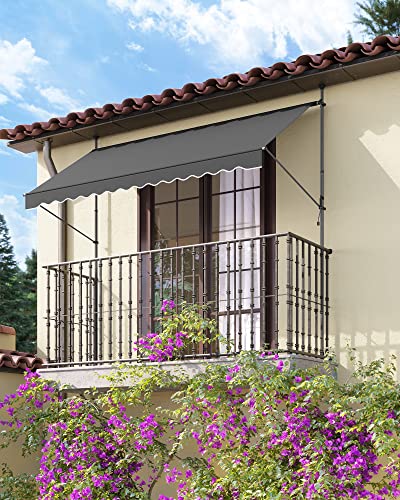 Canopy de prindere - baldachin balcon - 300 x 130 cm - cu manivelă - gri